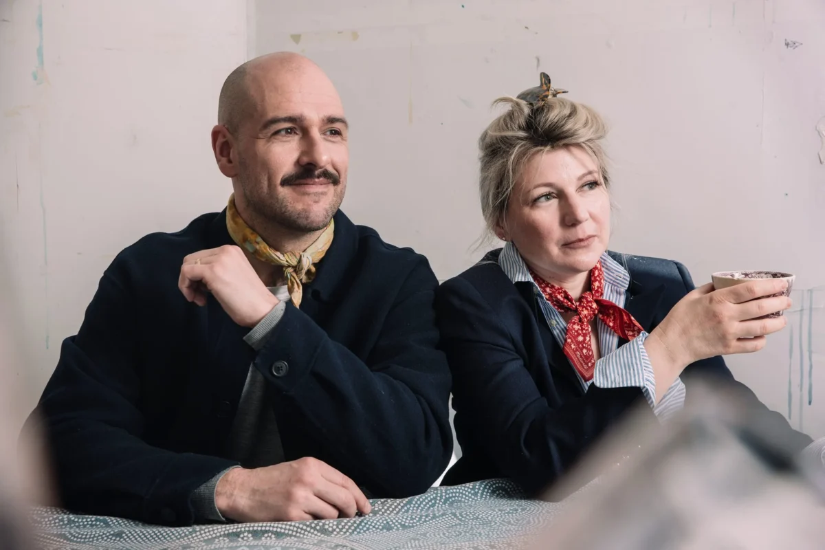 Vito and Monique AIuto of The Welcome Wagon at home, photographed by Denny Renshaw