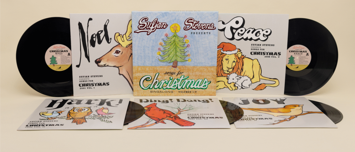 Back in Stock! Sufjan Stevens Songs for Christmas: Vols 1-5 box set now available to purchase on LP or CD.