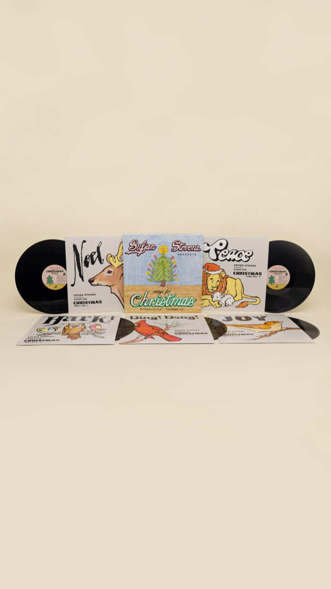 Back in Stock! Sufjan Stevens Songs for Christmas: Vols 1-5 box set now available to purchase on LP or CD.
